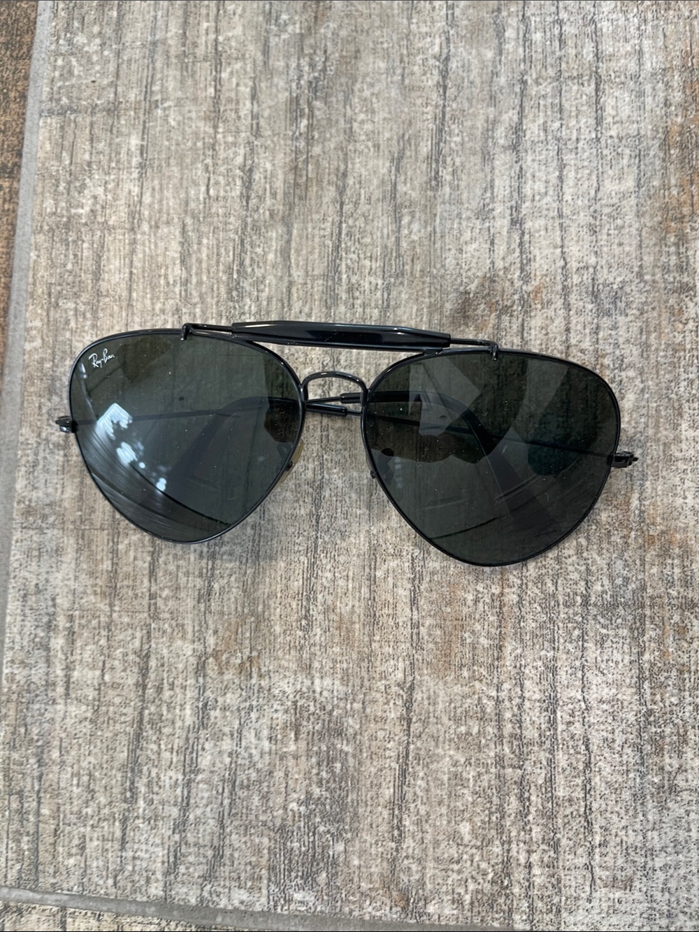 Ray-Ban Black Aviator Sunglasses Outdoorsman II Sunglasses